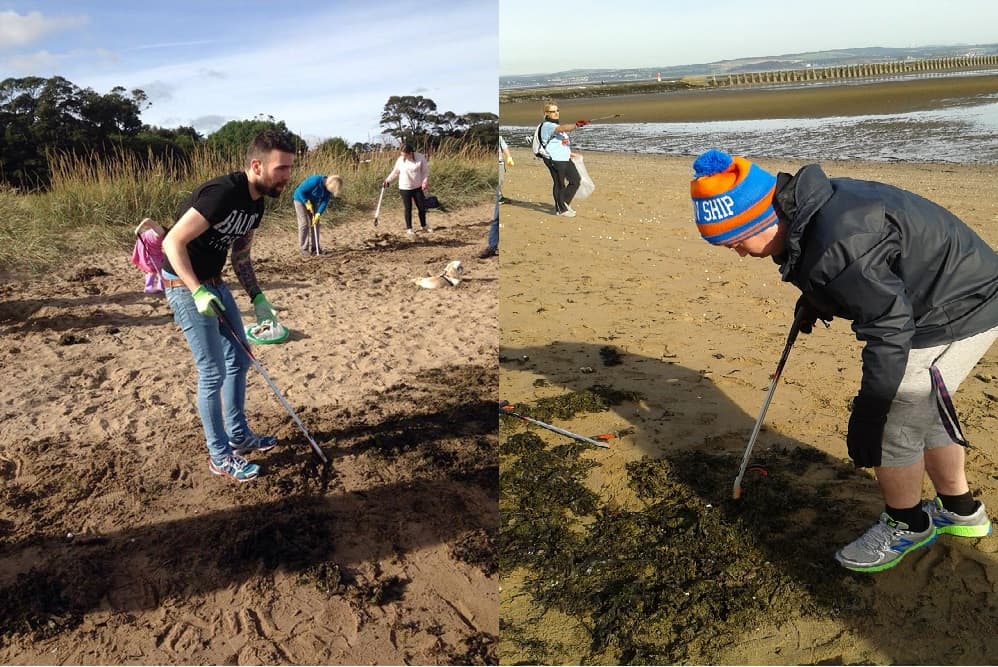 Cleaning the beach