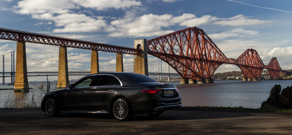 Mercedes with forth rail bridges 